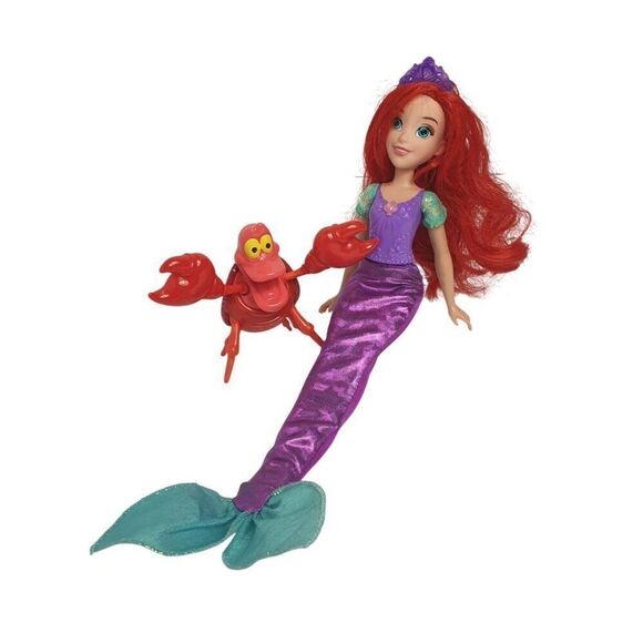 Disney Ariel Mermaid Doll With Sebastian Figure Set - Picture 3 of 5